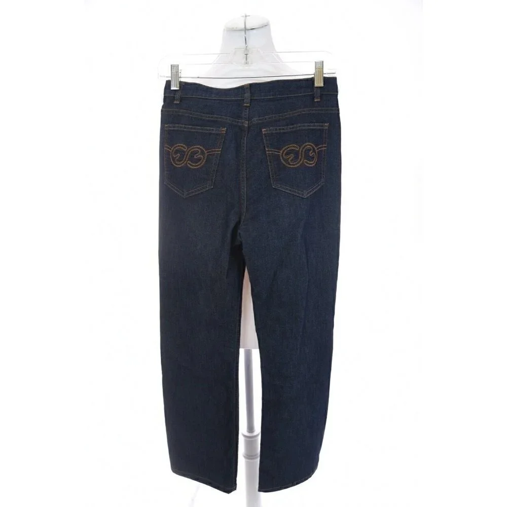 Escada Sport Linda Straight Leg Womens Sz 36 US 6 Dark Blue Chambray Denim Italy